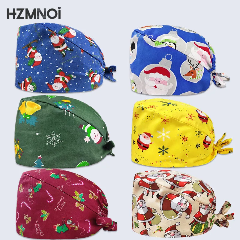 

Шапочка с мультяшным принтом унисекс, регулируемая, для медсестер, врачей, поваров, салонов красоты, рабочая лабораторная Пылезащитная