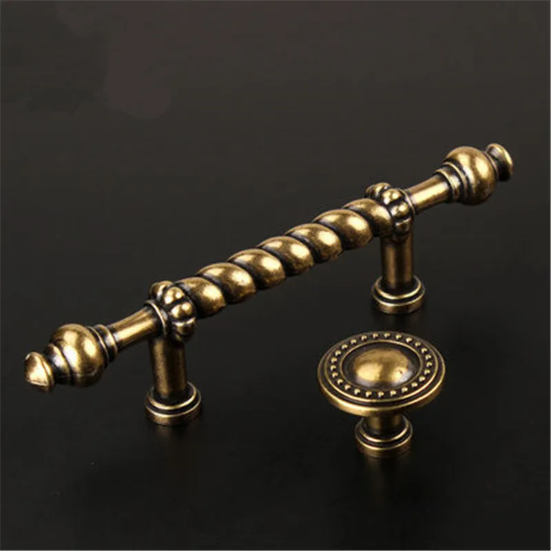 Античная ручка твердые бронзовые ручки для кухонного шкафа ящиков из