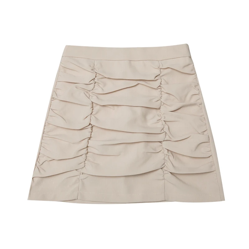 

divided skirts in the summer of 2021 the new a-line skirt of tall waist white irregular knit packs A hip skirts