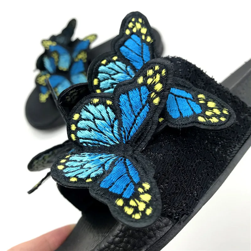 

2020 Casual Women Slippers Summer Slides Platform Flat Sandals Cute 3D Butterfly Beach Shoes Female Buty Damskie Big Size 37-43