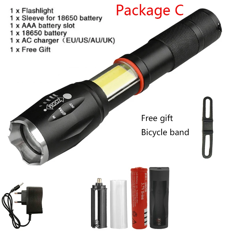 Option C Litwod Z201005A светодиодный фонарик 8000лм CREE XM-L2 U3 Многофункциональный скрытый COB фонарик хвост супер магнит дизайн - Испускаемый цвет: Option C
