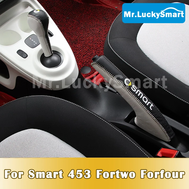 

Car Gear Shift Handbrake Lever Leather Decorative Cover For Mercedes Smart 453 Fortwo Forfour Interior Modification Accessories