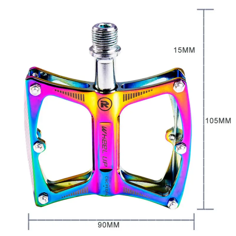 1 Pair Trendy Rainbow Aluminum alloy MTB Mountain Road Bike Pedals flat Platform Bicycle Pedal | Спорт и развлечения