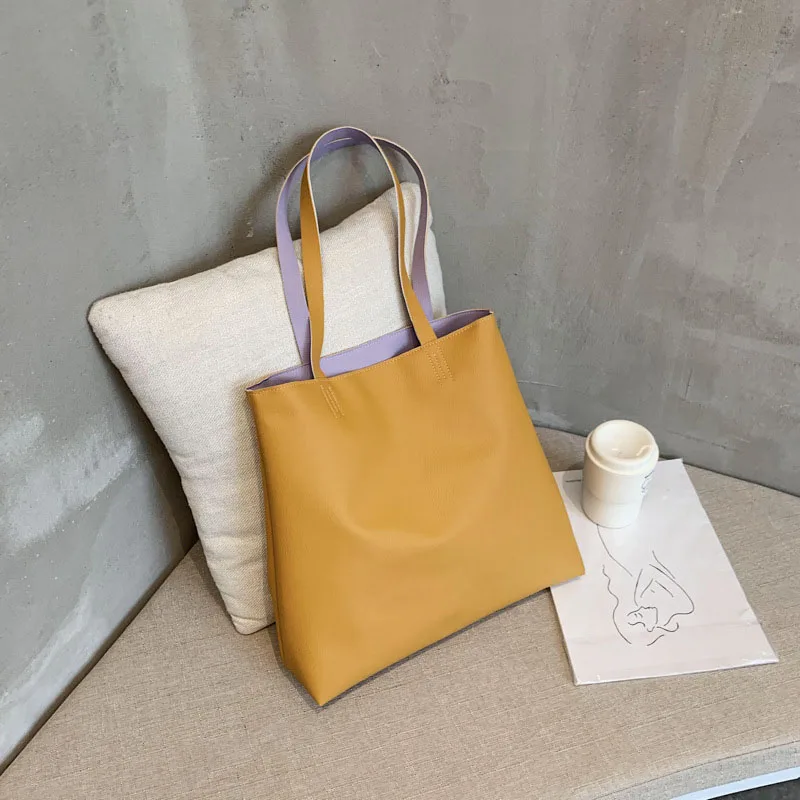 

Fashion PU Leather Casual Shoulder Bags for Women All-match Solid Bag for Girl Tote Handbag Large Capacity Shopping Travel Purse