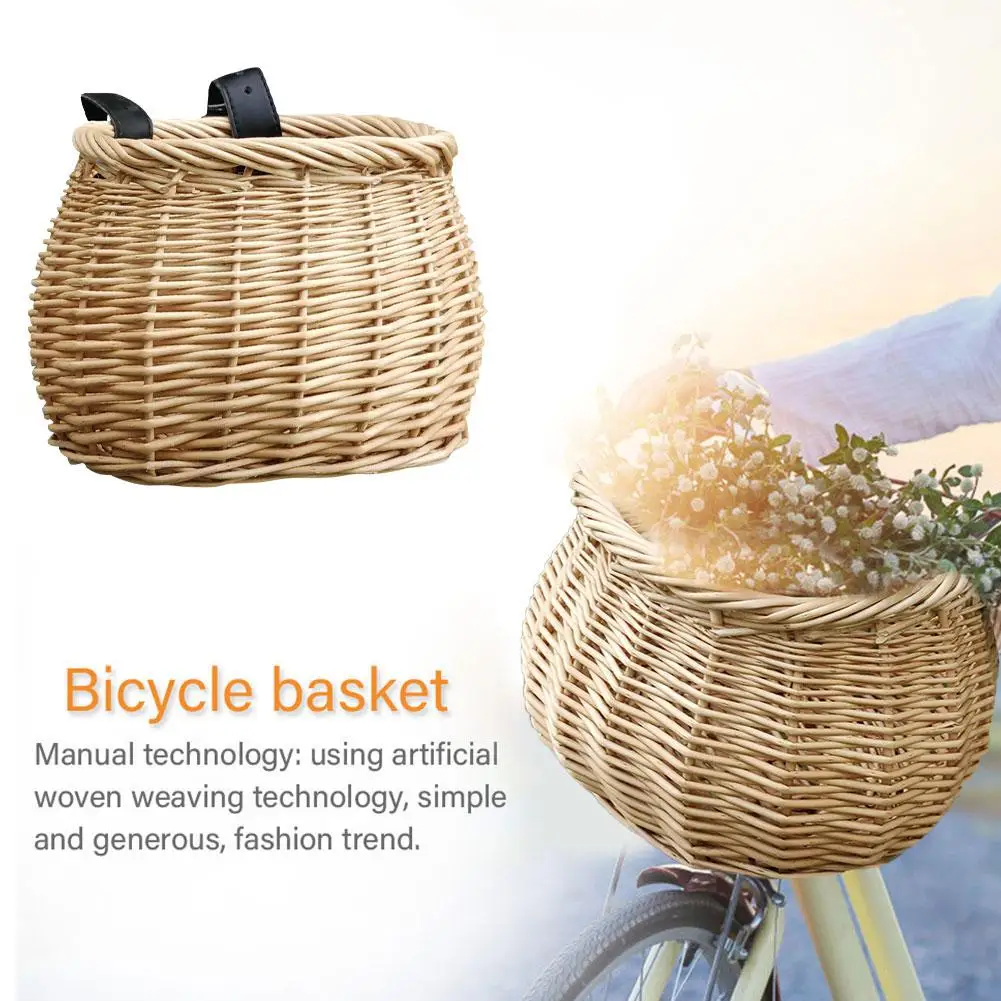 Плетеная велосипедная корзина из полиэтиленовых трубок для детей передняя фара