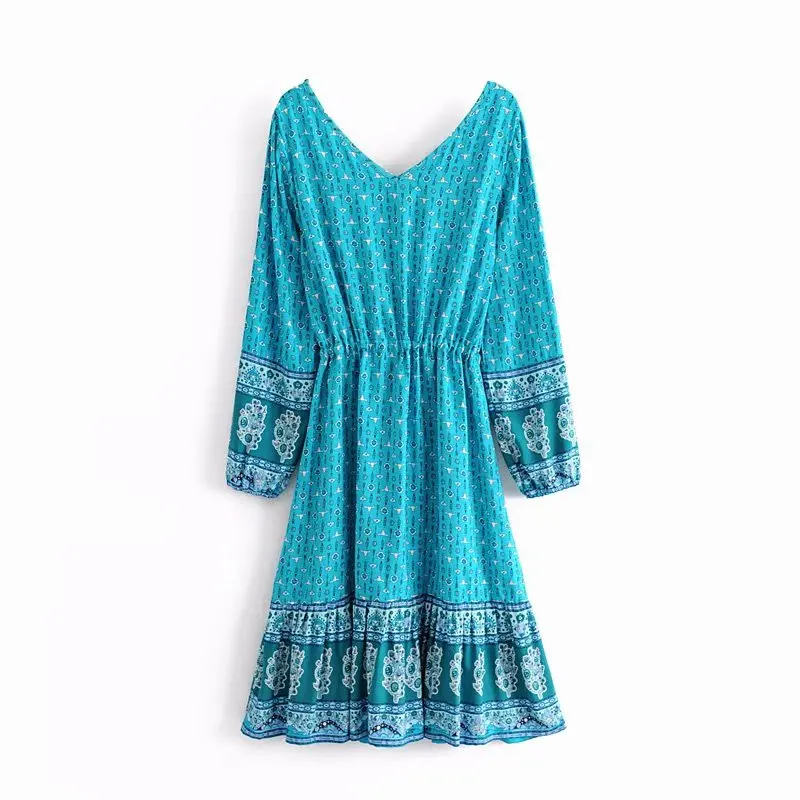 Винтажное шикарное женское пляжное платье миди с цветочным принтом и рукавом