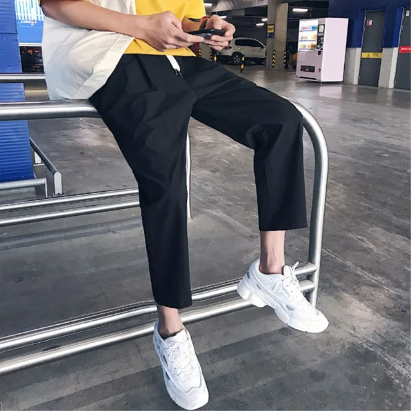 Zogaa 2019 новые мужские прямые брюки до щиколотки корейский стиль повседневные