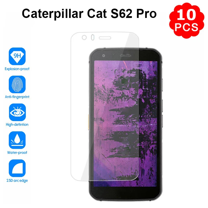 10PC Gehärtetem Glas für Caterpillar Cat S62 Pro 5.7 