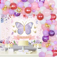 butterfly backdrop balloon garland arch kit birthday party decorations for girls gold confetti balloons for party supplies
