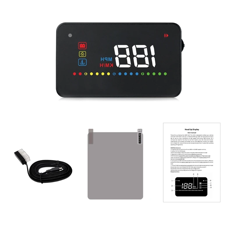 

1Set A200 Auto HUD Head-Up Display Car-styling Hud Display OBD Scanner Overspeed Warning Windshield Projector Alarm System
