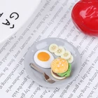 1 шт. 1:1 миниатюрный набор для кукольного домика на завтрак, блюдо для гамбургеров и яиц с подносом, кухонные принадлежности