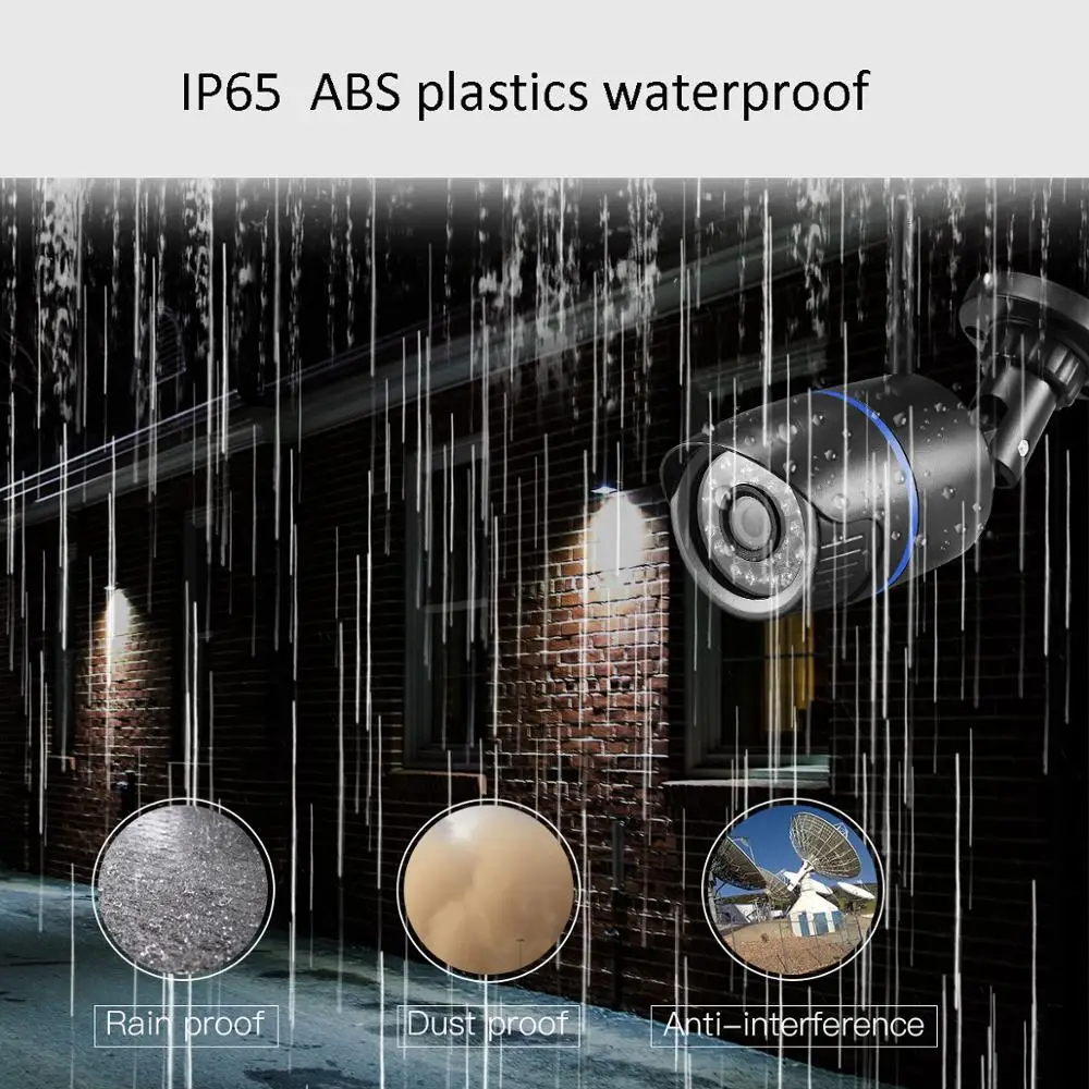 

AZISHN H.265/H.264 FULL HD 1080P 2.0 Megapixel Security IP Camera 24IR LEDS ABS Plastic Outdoor Camera IP 1080P DC 12V/48V PoE