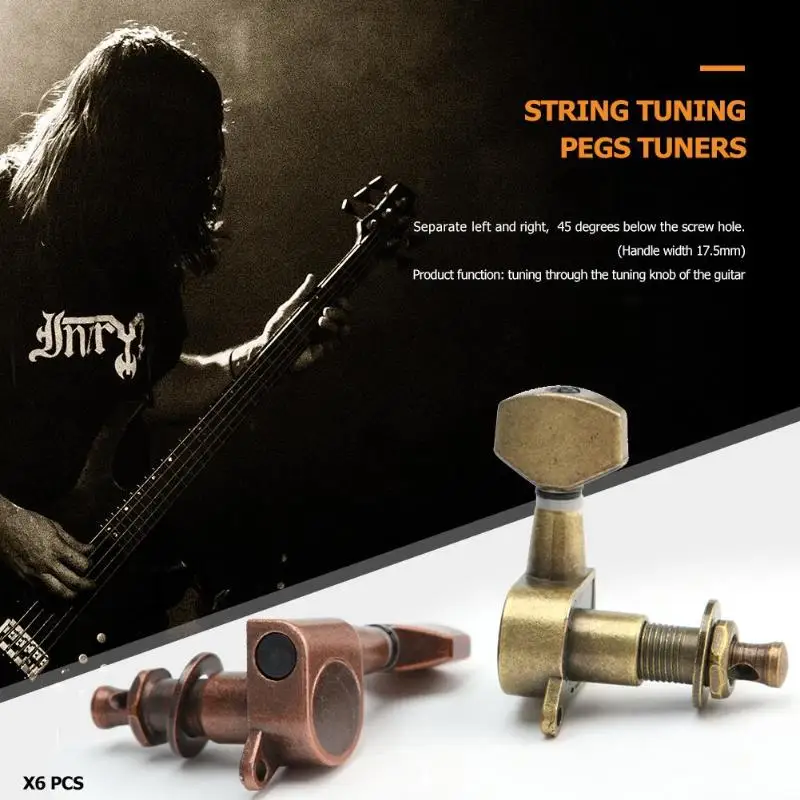 6 шт Медь акустической гитары Колки Винтаж Стиль тюнеры подающий воздух в головку