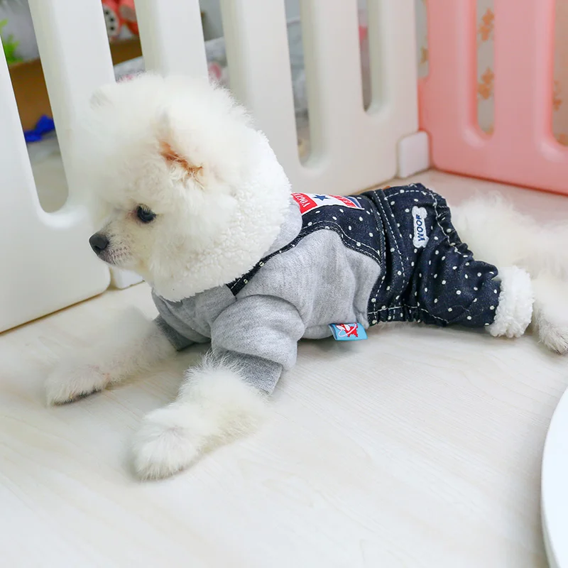 Одежда для собак PETCIRCLE плюшевый Померанский французский комбинезон бульдога