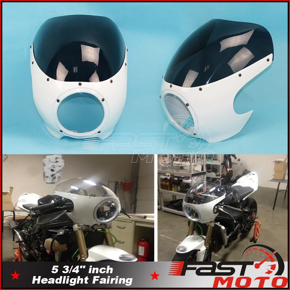 Классические мотоциклы с белым дымом перетащите Кафе Racer обтекатель лобовое