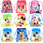 Нетканый рюкзак Disney с Минни Микки Маусом, сумка для покупок из ткани на шнурке, подарок на день рождения, школьные рюкзаки для плавания
