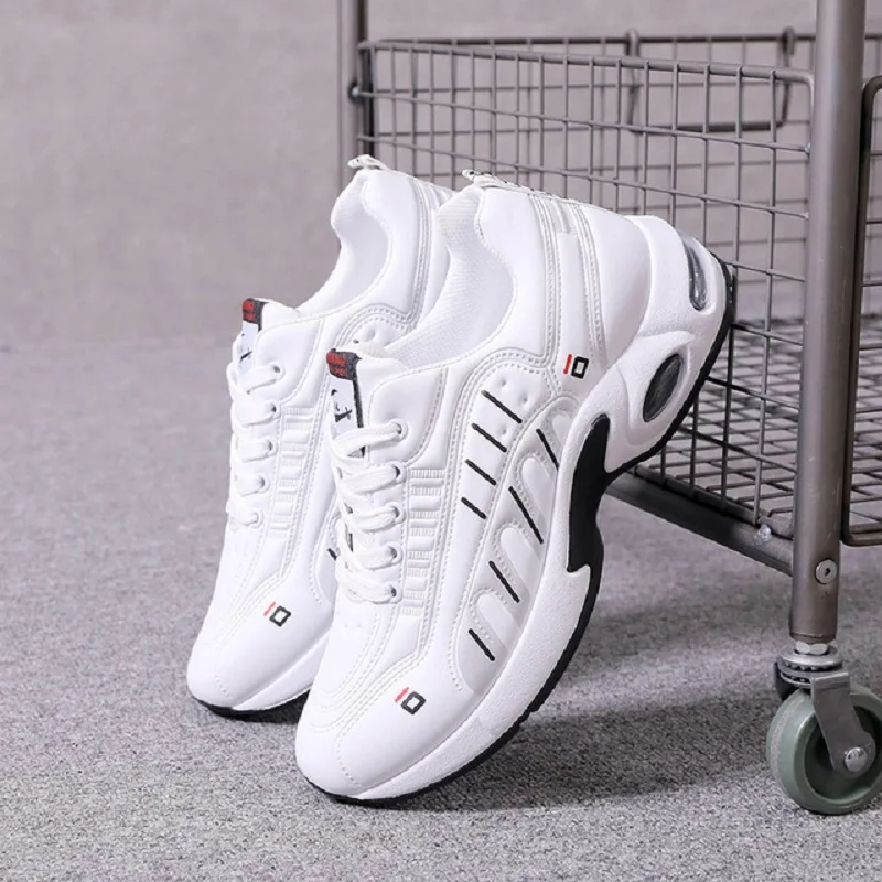 

Spring new style leather men sports casual shoes non-slip fashion running shoes