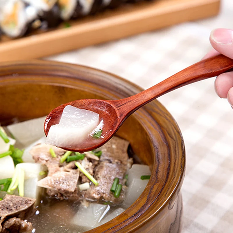 Небольшой деревянной ложкой Кухня приправа специи соль Ложка Мини десертная