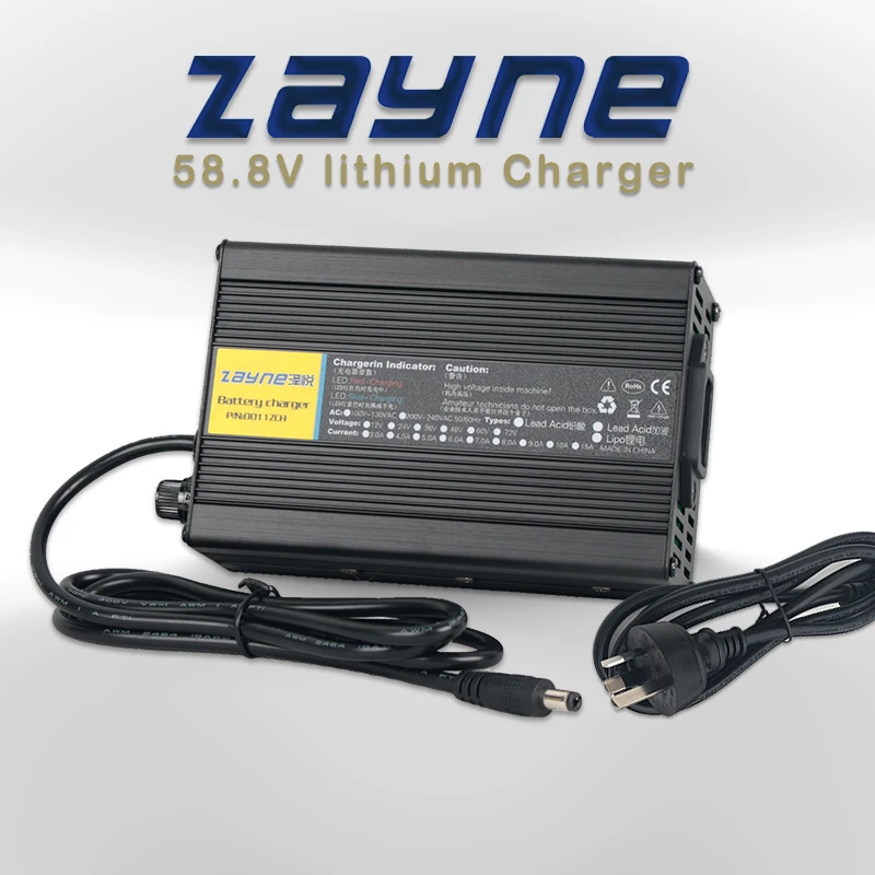 ZAYNE 58 8 V 5A Зарядное устройство 14S 48V ионно литиевая Батарея Lipo/LiMn2O4/LiCoO2 Выход DC с