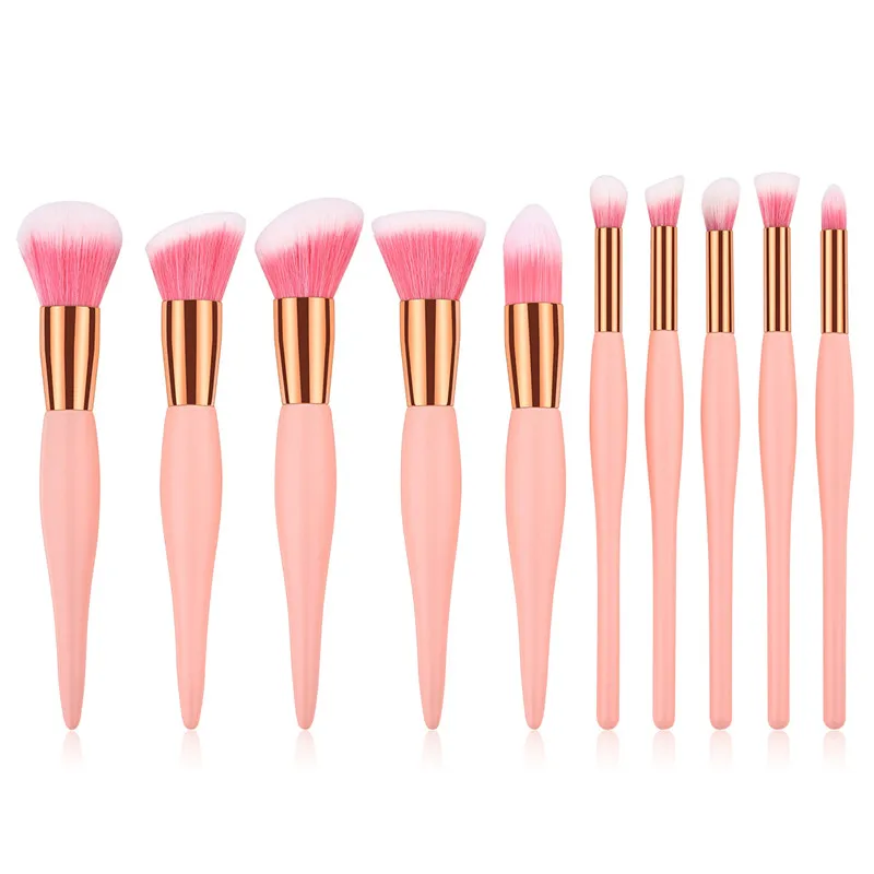 10pcs/set makeup brush set for Foundation blush Liquid Kabuki brush Makeup Brush Oblique Head Eye shadow Brushes kit