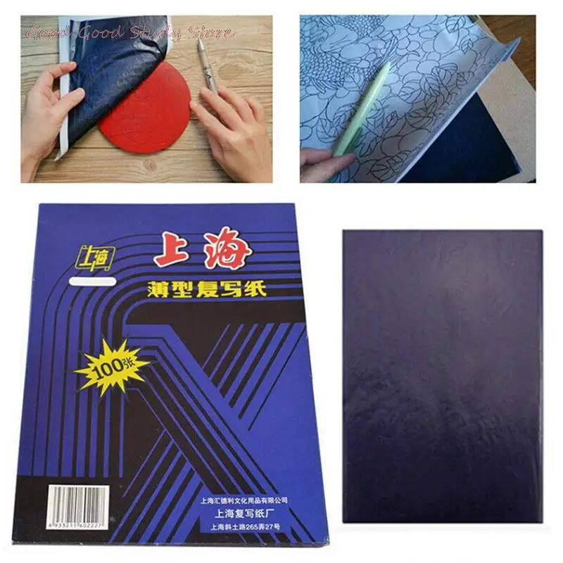 

100 Sheets A5 Dark Blue Carbon Hand Stencil Transfer Paper Hectograph Repro Set