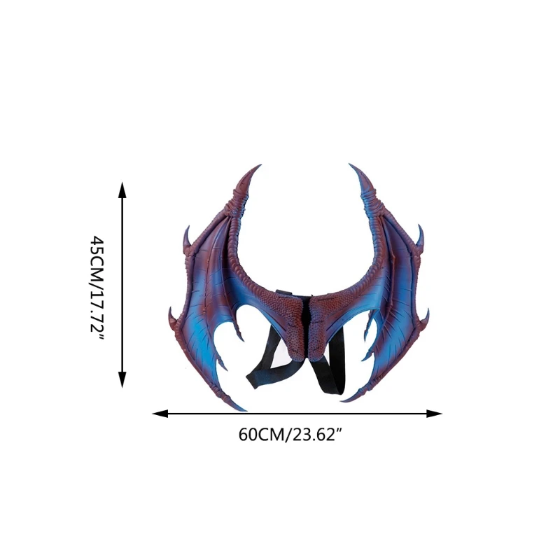 

Child Multi Coloured Dragon Festival Carnival Mardi Gras Wing Fancy Dress Costume Outfit Accessory Dragon Wing Costume
