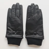 gours genuine leather gloves for men winter keep warm black real goatskin leather gloves super discount clearance sale kcm