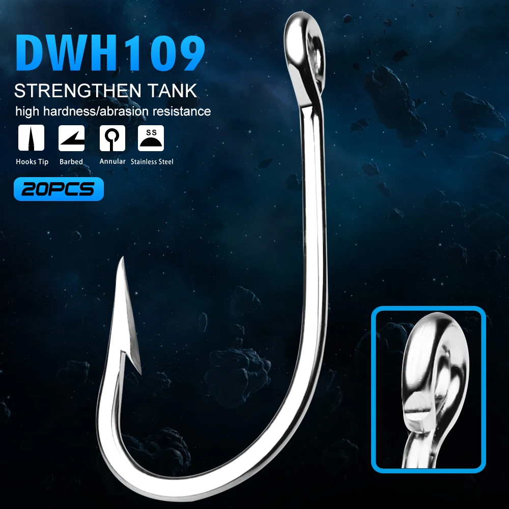 

20pc PROBEROS Brand Saltwater Fishing Hook DWH109 Sword Hook 6/0#-12/0# Model stainless steel fishhook Made in Taiwan