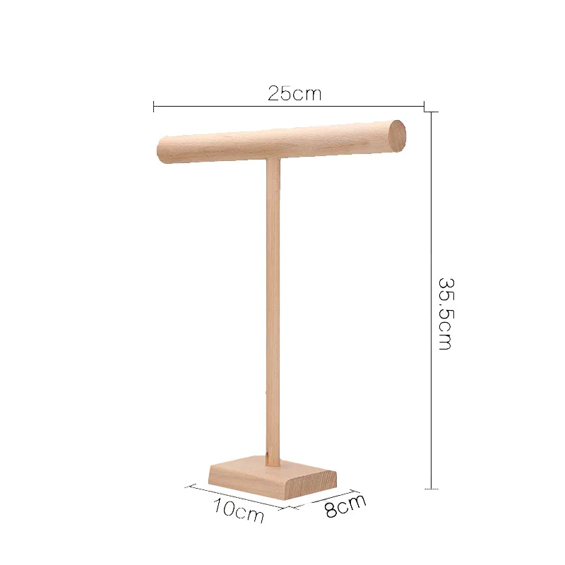 

2 Pcs Hanging Necklace Display Rack Nordic Vertical Solid Wood Jewelry Rack Household Storage Necklace Rack