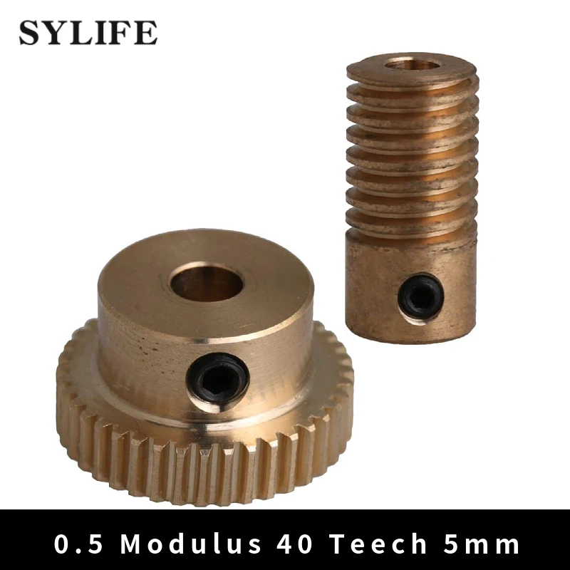 Brass Worm Gear Wheel com Parafuso Worm Gear Kits Reduction Ratio mm Hole Dia 0.5 Modulus 40 Dentes 1:40