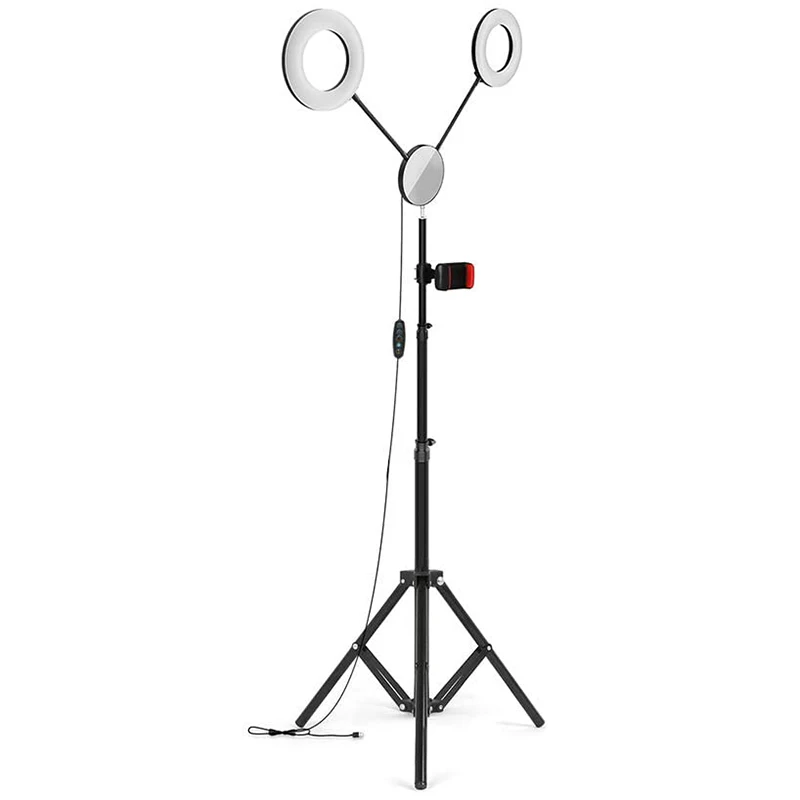 

Двойное кольцо светильник, 11 светильник режимов кольцевой светильник, лунный 6 дюймовый Диммируемый светодиодный кольцевой светильник со ш...