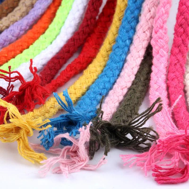 

5mm Cotton Cord Rope Color 8-strand Twisted Hollow Round Cotton Rope DIY Handmade Craft Sewing Accessor Home Decor Thread Cord