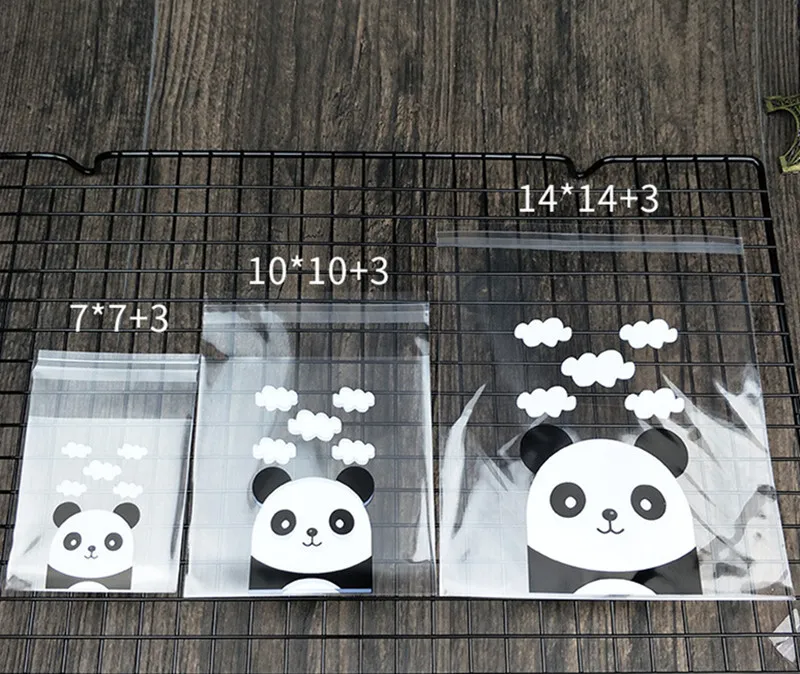 100 шт Милый Панда мультфильм пластиковый пакет для печенья конфеты драже печенье