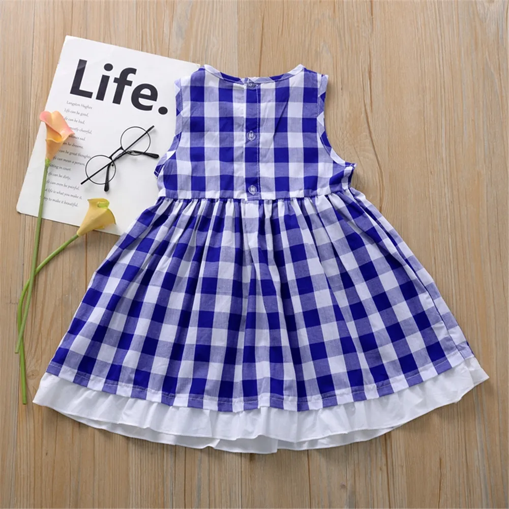 Детское платье для малышей принцессы маленьких девочек повседневное голубое