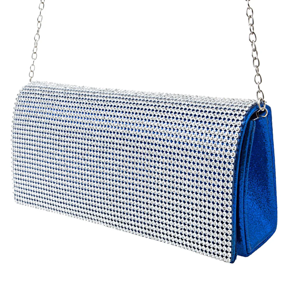 

Satin women clutch bag crystal female new evening bags shoulder chain diamonds mixed color small cover party purse