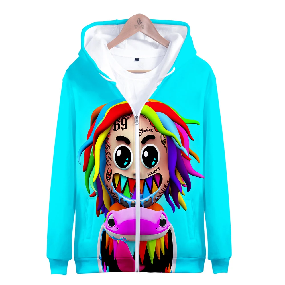 

2020 New 6IX9INE Sweatshirt Men/Women Print Zipper sweatshirts Hoodies Hip Hop Winter Fashion Casual Hoody Coats Clothing