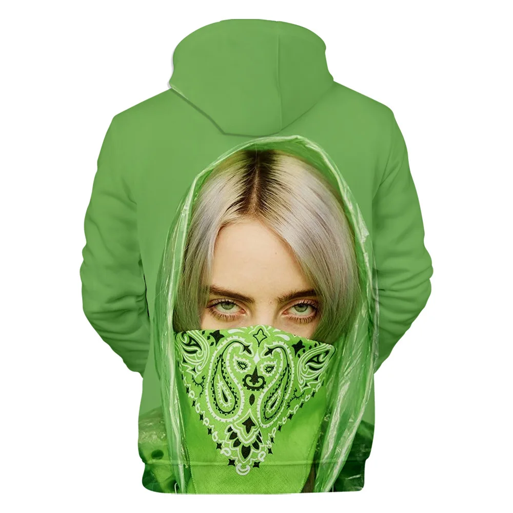 Модный дизайн Billie Eilish 3D толстовки Толстовка для мужчин и женщин Billie Eilish толстовки с капюшоном осенне-зимняя одежда куртки