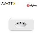 Смарт-розетка AVATTO Tuya Zigbee с монитором питания, управление через приложение, работает с Google Home, Alexa