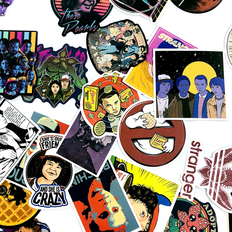 

B 50Pcs Stranger Graffiti Sticker Forskateboard Guitar Motorcycle Luggage Car Decorative Toy Furniture Computer