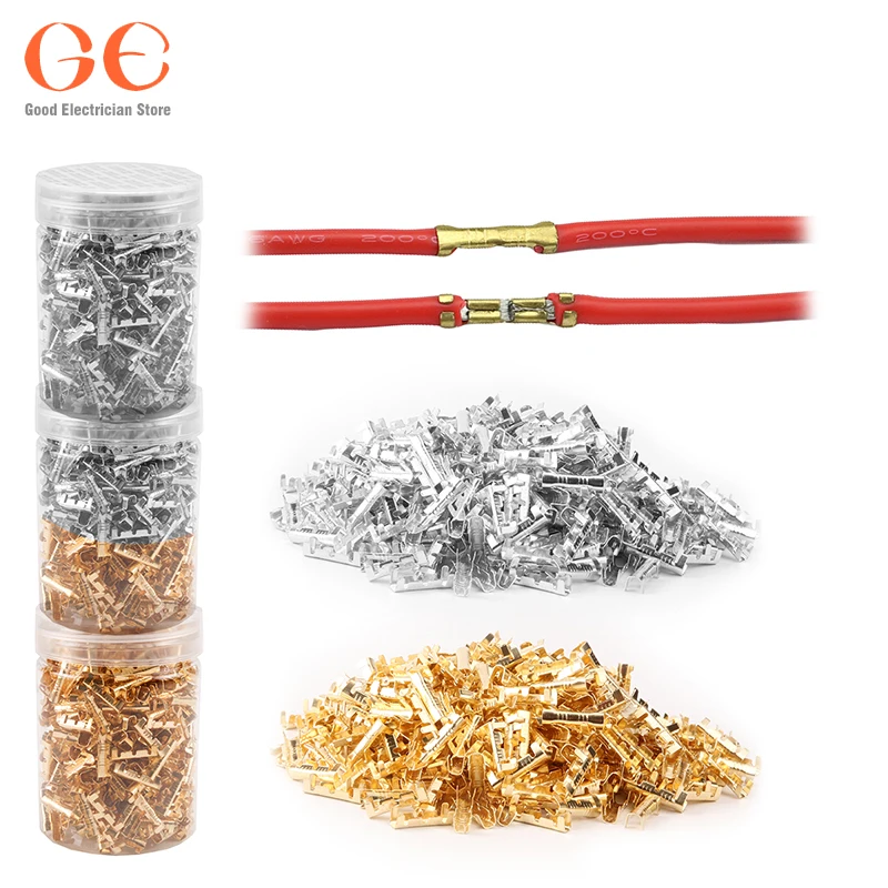 

500PCS Car Brass Copper 0.5-1.5mm Crimp Electrical Connector Wire Terminal Kit With jar wire connector wire crimp connector