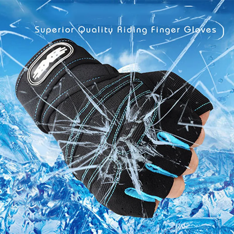 

1 Pairs Non-slip Half-finger Cycling Gloves Summer Sunscreen Multifunctional Outdoor Gloves for Unisex Elastic Cloth Gloves