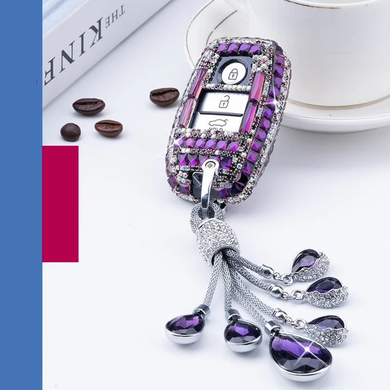 Чехол для автомобильного ключа алмазный Kia Ceed Rio Sportage R K3 K4 K5 Sorento Cerato Optima 2015 2016 2017 2018