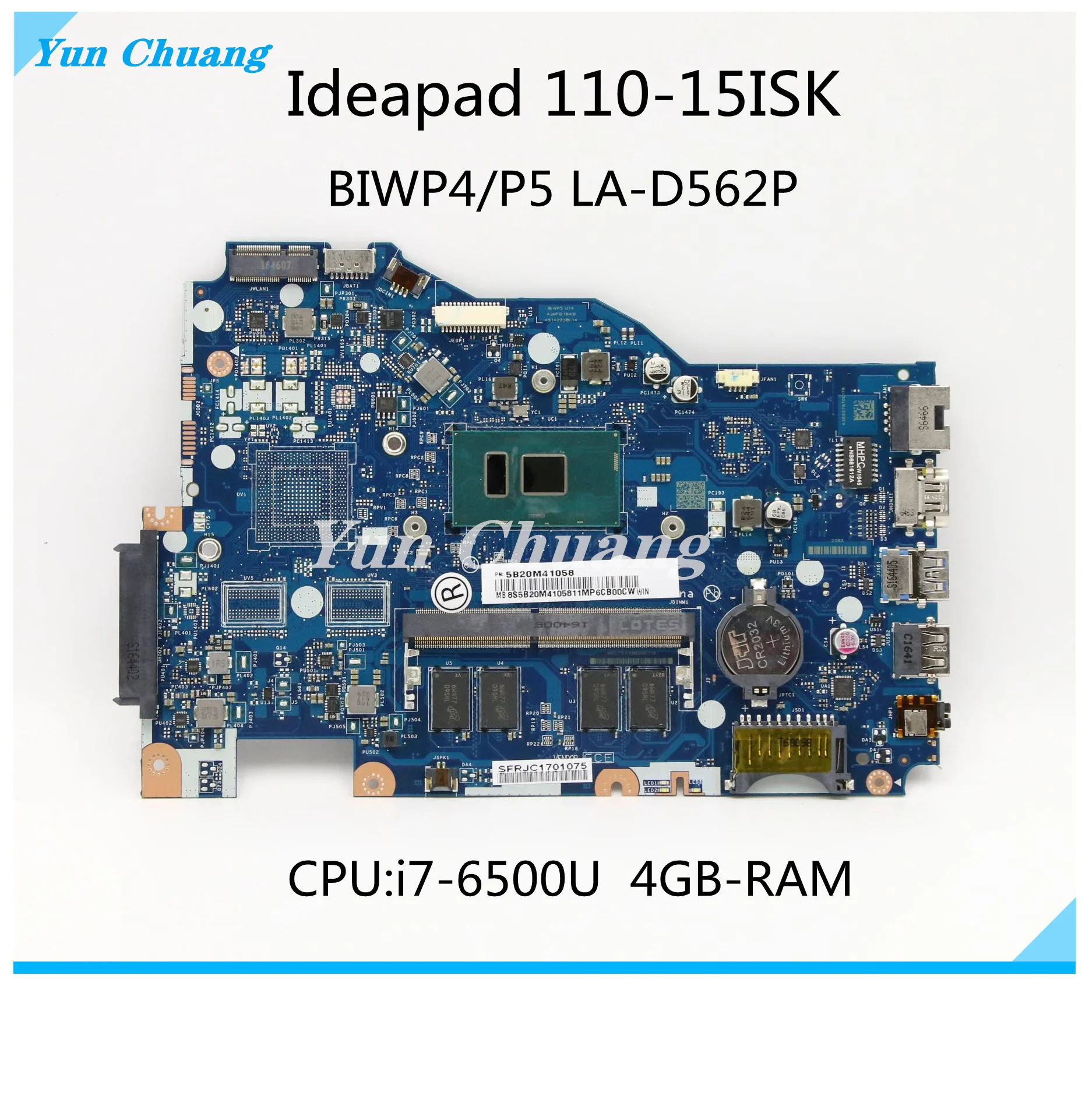 Материнская плата для ноутбука Lenovo Ideapad 110-15ISK со стандартным процессором 4GB-RAM