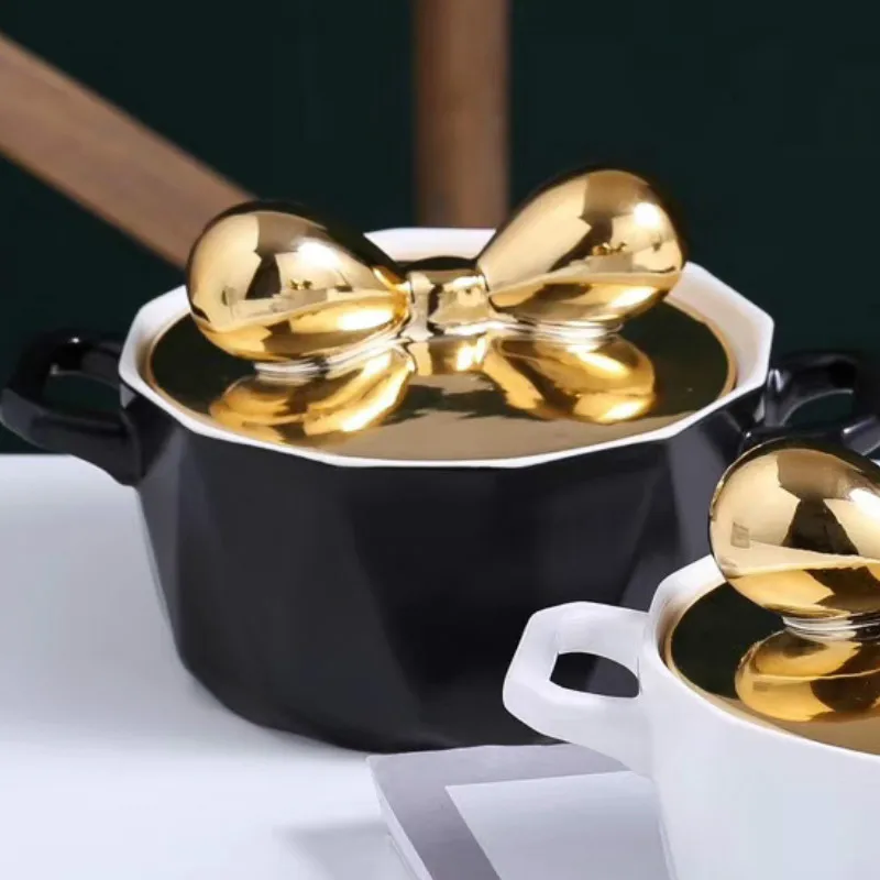 Скандинавская керамическая миска для лапши с ручкой завтрака рисовая десерта