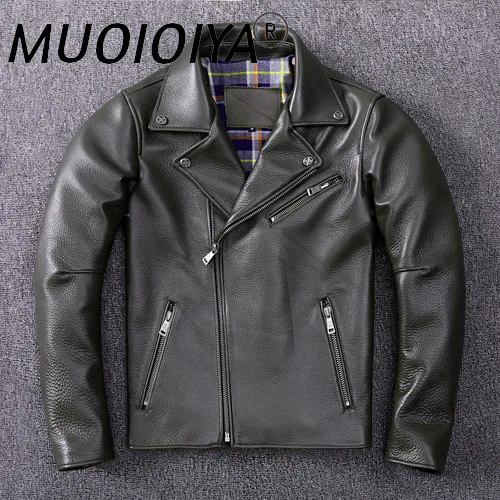 

Куртка мужская из 2022 натуральной коровьей кожи, мотоциклетная куртка в Корейском стиле, уличная одежда, 026, 100%
