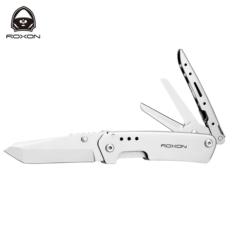 Складной карманный нож и ножницы Roxon 2 в 1 EDC Multi tool с зажимом для ремня работа по