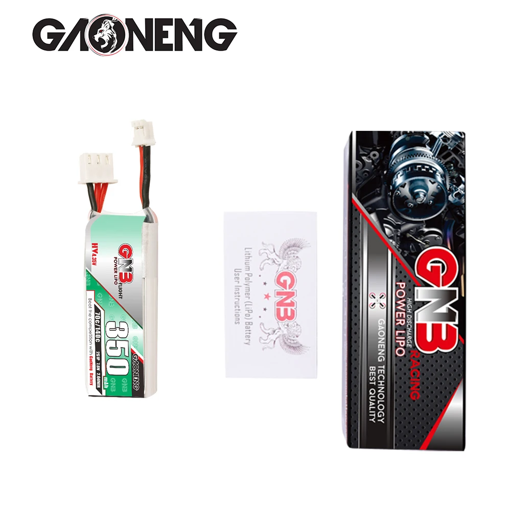 2PCS GAONENG GNB 350mah 2S 7.6V 70C/140C HV Lipo Battery With PH2.0/XT30 Plug For Emax Tinyhawk S Four Axis Indoor FPV Drones | Игрушки и