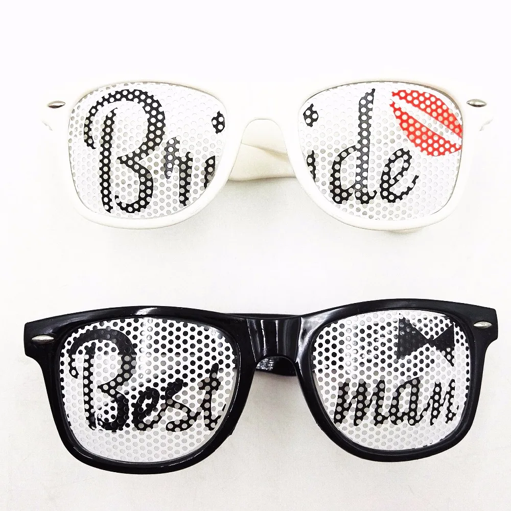 Bride and Best Man Sunglasses Fun Wedding Bridal Shower Party Decoration Glasses Photo Booth Props Favor Gifts Supplies | Дом и сад