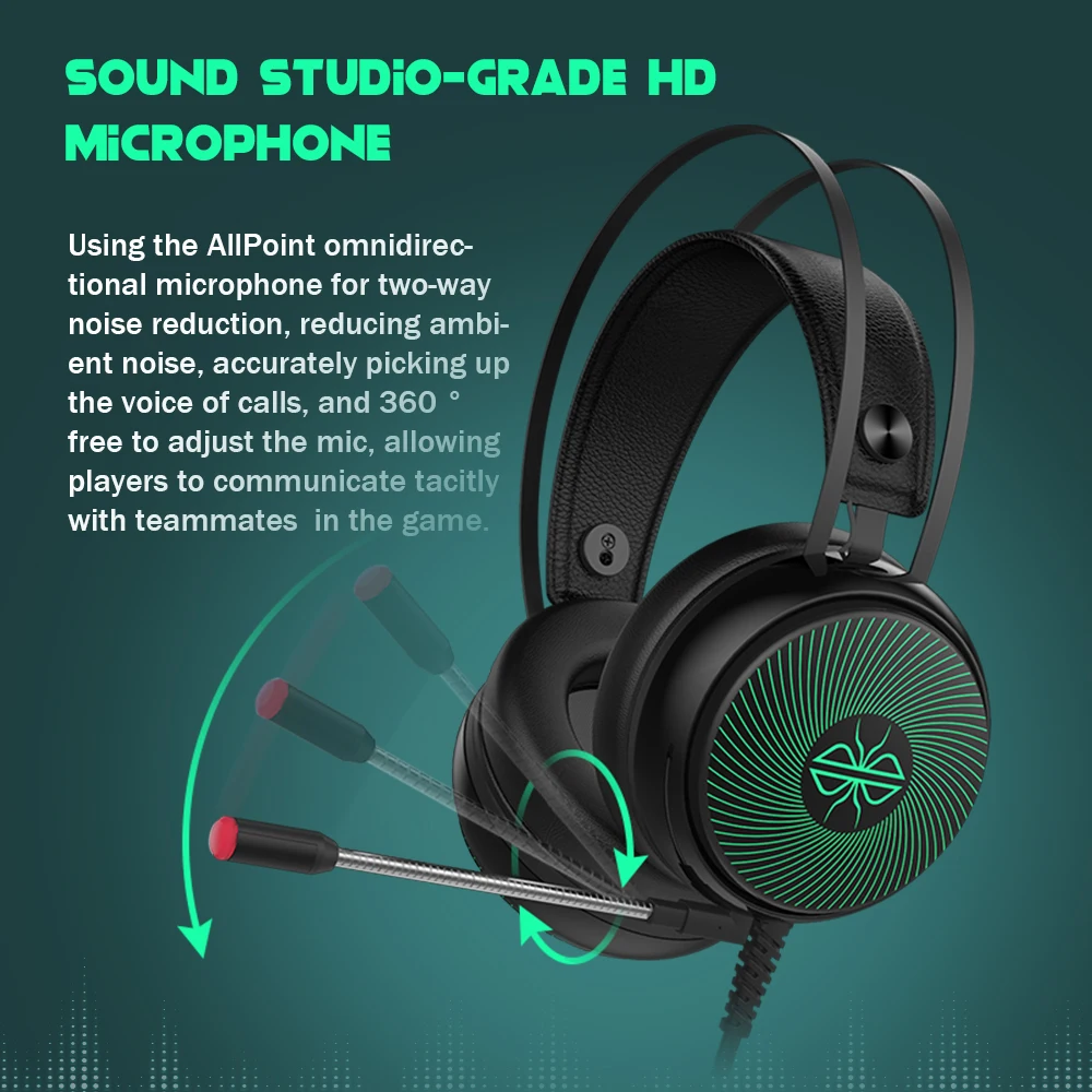 DACOM GH08 игровая гарнитура с светодиодный светильник HD Mic 3 5 мм проводные наушники