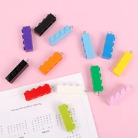 10pcs colorful blocks resin charms toy brick charms for earrings necklace jewelry making bulk diy handmade crafts supplies